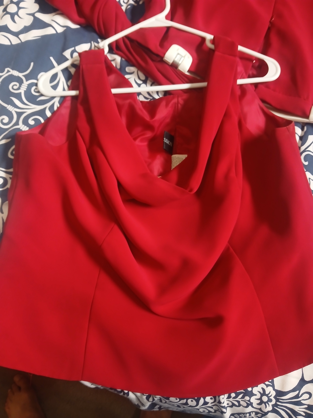 Impressions Red Cowl Neck Camisole